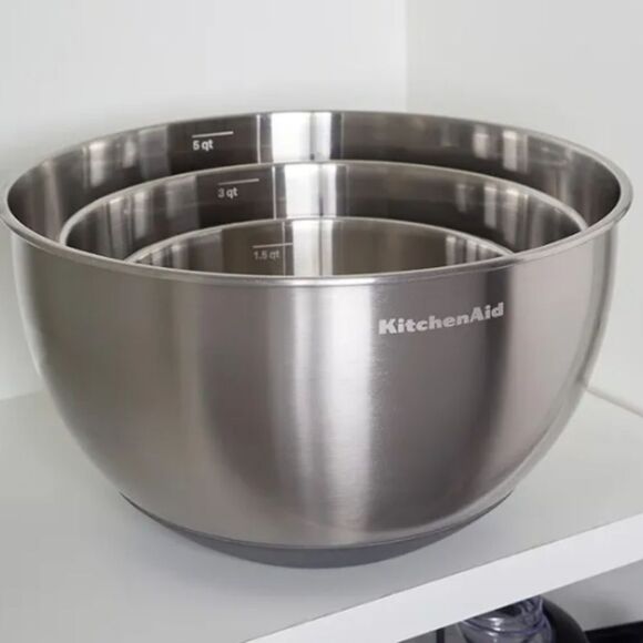 KitchenAid Stainless Steel Mixing Bowl Set - Picture 1 of 8